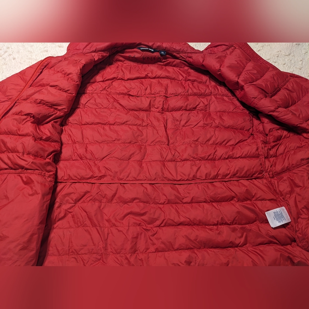 Lands' End Bright Red Lightweight Down Filled Puffer Jacket sz 2X - Picture 8 of 13